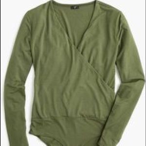 NEW J. Crew wrap bodysuit, XS, army green